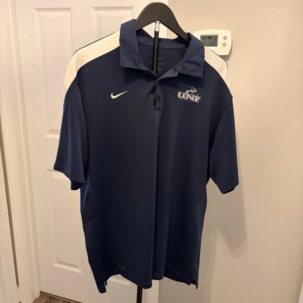 Nike Dri-FIT UNF Ospreys Men's Polo Shirt Navy Blue White Size XL Golf Gameday